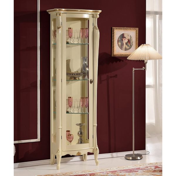 Luxus wohnzimmer vitrine aus holz 1 tür made in italy - cambrige