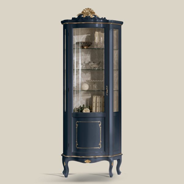 Wohnzimmer vitrine aus holz mit 1 luxustür made in italy - leonor