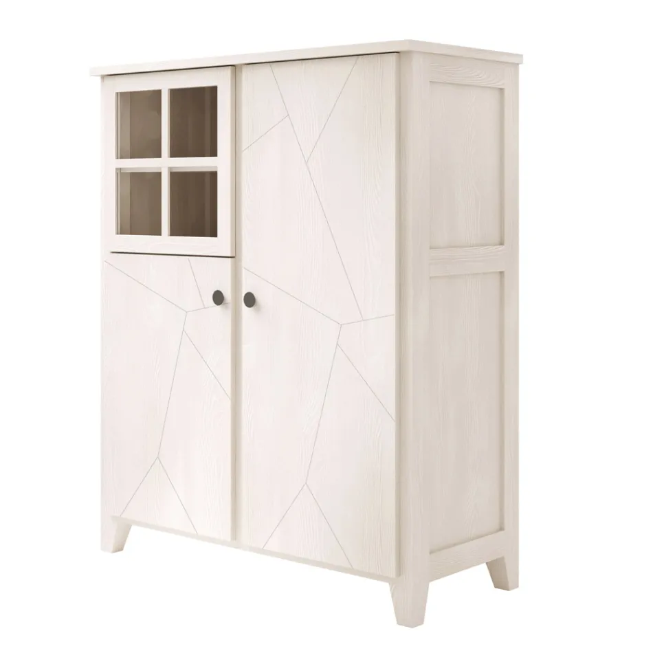 Vitrinenstruktur für das Wohnzimmer aus massivem Tannenholz Made in Italy - Pascual Viadurini