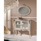 Wohnzimmer Vitrine 2 Türen in Nussbaum oder weißem Holz Made in Italy - London Viadurini