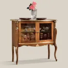 Wohnzimmer Vitrine 2 Türen in Nussbaum oder weißem Holz Made in Italy - London Viadurini