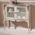 Wohnzimmer Vitrine 2 Türen in Nussbaum oder weißem Holz Made in Italy - London Viadurini