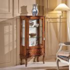 Klassische Wohnzimmervitrine Nussbaumholz mit Tür Made in Italy - Versailles Viadurini