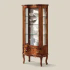 Klassische Wohnzimmervitrine Nussbaumholz mit Tür Made in Italy - Versailles Viadurini