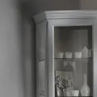 Eckvitrine mit 1 Tür und 2 Glasböden, hergestellt in Italien – Denka Viadurini