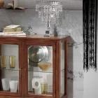 Vitrine mit Glasböden und gepolsterter Rückseite, hergestellt in Italien – Assur Viadurini