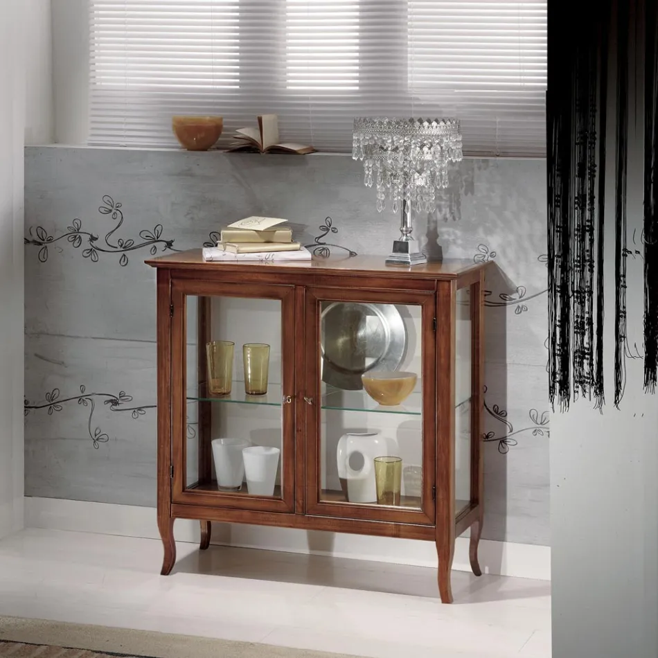 Vitrine mit Glasböden und gepolsterter Rückseite, hergestellt in Italien – Assur Viadurini