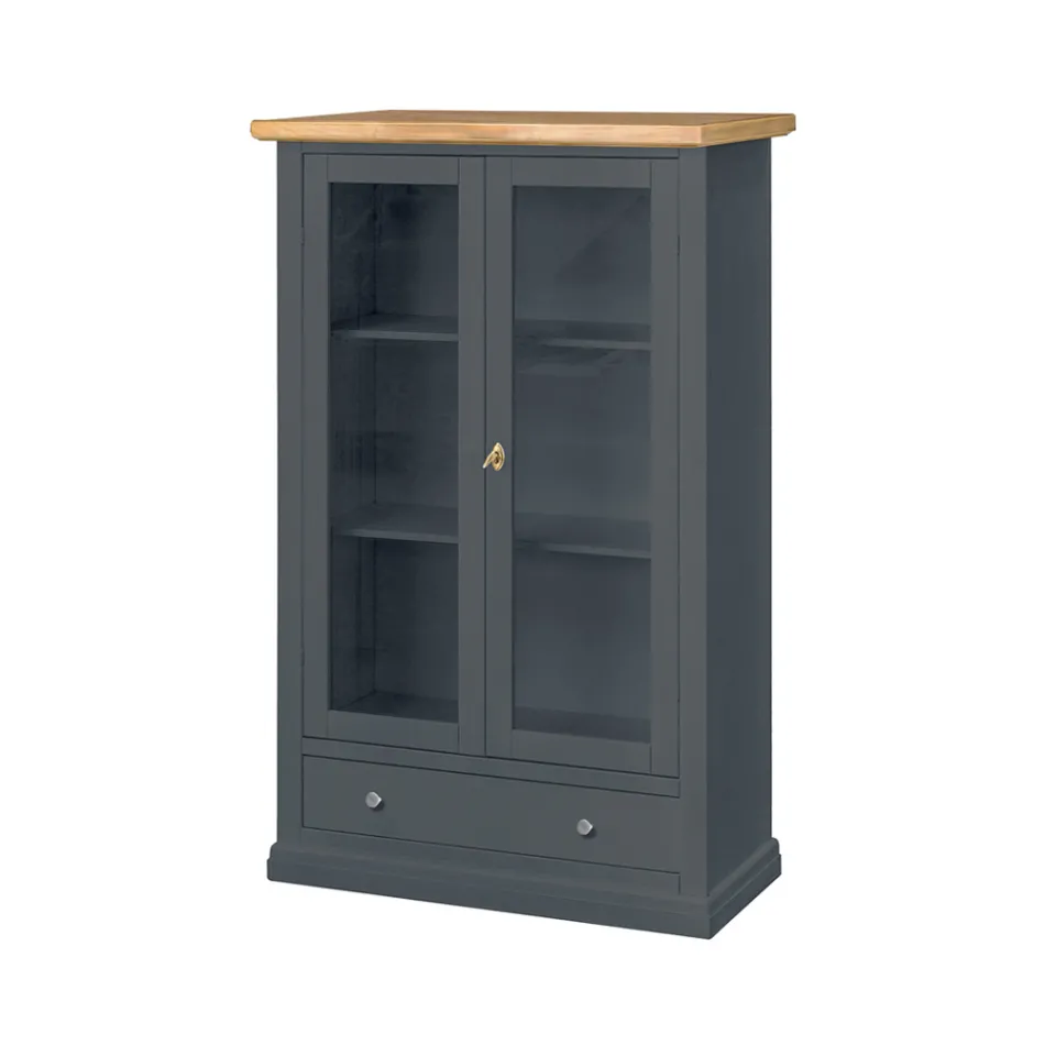 Holzvitrine mit 1 Schublade, 2 Türen und 2 Regalen, hergestellt in Italien – Nanna Viadurini