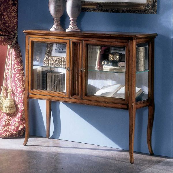 Vitrine aus massivem toulipier-holz, hergestellt in italien – chantico