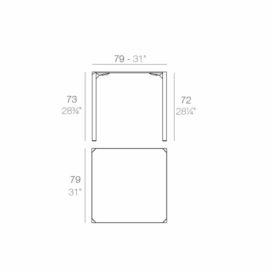 Quadratische Tabelle Vondom Quarz im Freien des modernen Designs Viadurini