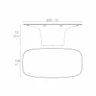 Vondom Ufo weiß Design Tisch im Freien L200xP100 cm Viadurini