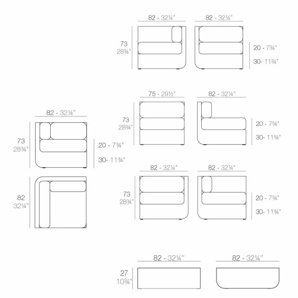 Vondom Ulm Komposition Taupe Design Garten Lounge Viadurini
